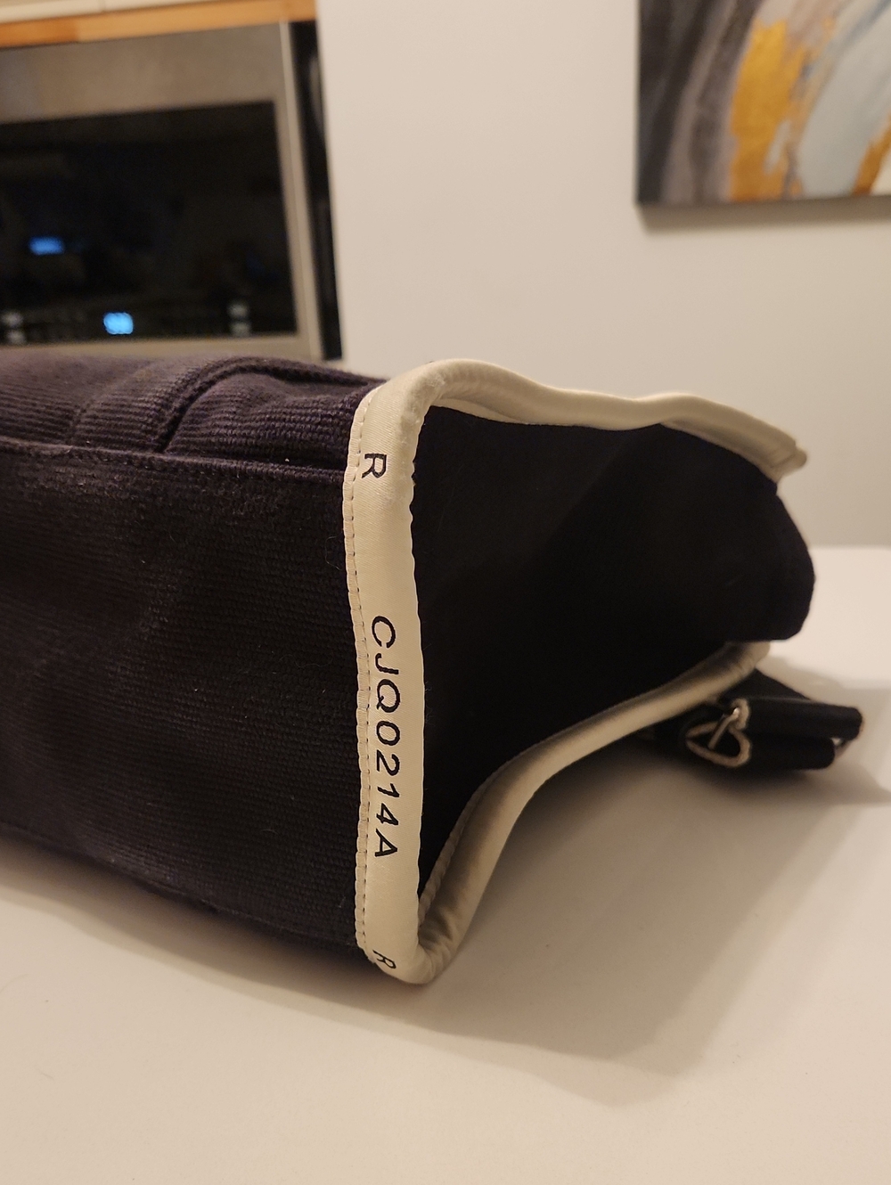 Marc Jacobs Black Canvas Tote with Cream Trim - The Tote Bag - Picture 9 of 13